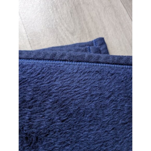 L.L.Bean Navy Blue Fleece Blanket Soft Warm Cozy Lightweight Throw 60" X 50" - Picture 3 of 4